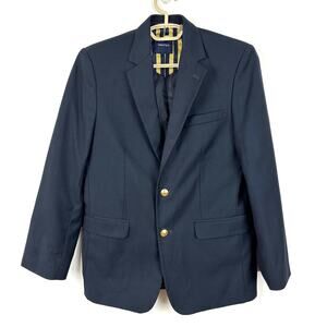Nautica Navy Blue Blazer Sport Coat Boy 16R preppy wedding guest event
